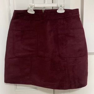Old navy suede maroon skirt